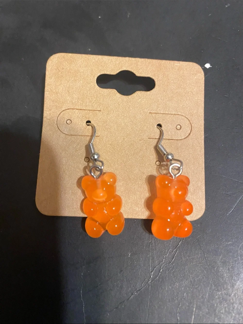Cute Gummy Bear Kids Earrings - Orange & Lime